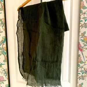 Green Linen Scarf